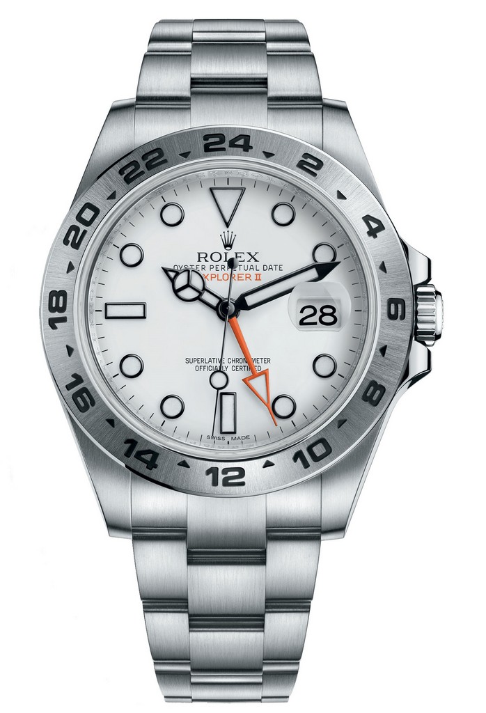 Rolex Oyster Perpetual Date Explorer II with a white dial