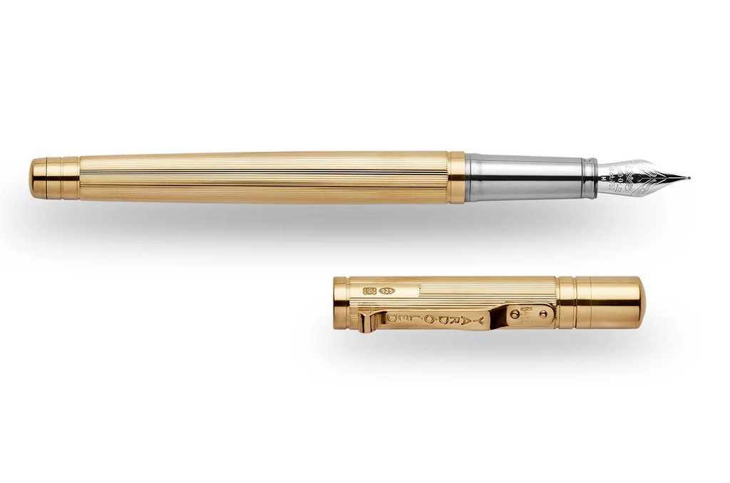 Yard-O-Led Pinstripe 72 Gold Vermeil Fountain Pen