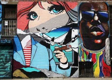 An eye-catching mural on the façade of a gallery in Williamsburg, Brooklyn, New York. Photo: Shutterstock
