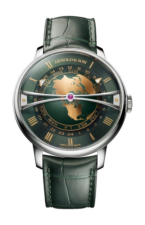 Arnold & Son Globetrotter 42 Steel Greenwich Green 