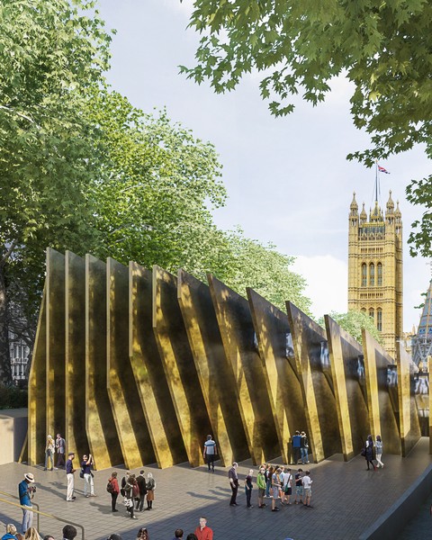A memorial to the victims of the Holocaust, designed by Ron Arad and architect David Adjaye, planned near the Palace of Westminster in London. Photo: Ron Arad And Associates Ltd
